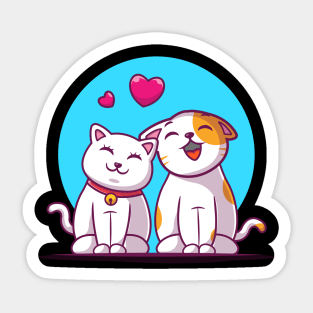 Couple of cat cartoon Sticker